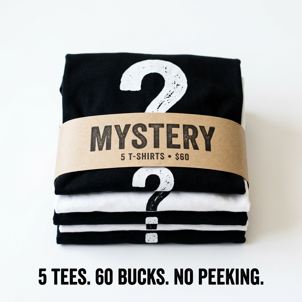 Mystery Grab Bag - 5 Tees for $60