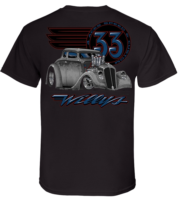 4 Aces 33 Willys T-Shirt by Hot Rods by Stith